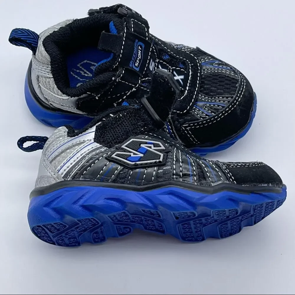 Skechers Sport SKX Black / Blue / Silver Gray Sneakers - Size 5